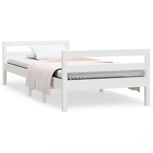 vidaXL S&auml;ngram utan madrass vit 75x190 cm massiv furu
