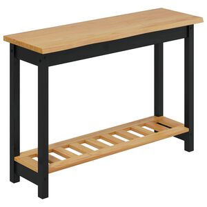 VidaXL Konsolbord med hylla EKAI Svart 112 x 35 x 76 cm Massiv furu