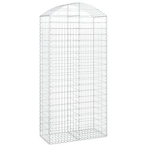 vidaXL Gabion b&aring;gformad 100x50x200/220 cm galvaniserat j&auml;rn