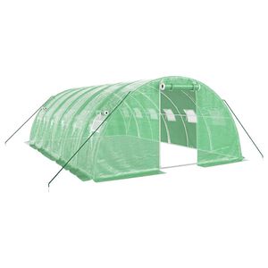 vidaXL V&auml;xthus med st&aring;lram gr&ouml;n 24 m&sup2; 6x4x2 m