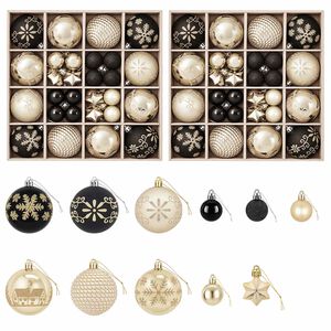 vidaXL Julbollset 88 st Svart och Guld &Oslash; 6 cm Plast