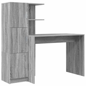 vidaXL Skrivbord 2 pcs Gr&aring; Sonoma