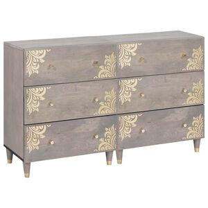 vidaXL Sideboard 2 st 60 x 33 x 75 cm Massivt mangotr&auml; Gr&aring;