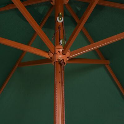 vidaXL Parasoll 270x270 cm trästång grön
