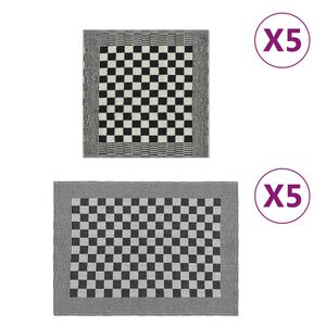 vidaXL Handduksset 10 st svart och vit bomull