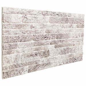 vidaXL V&auml;ggpaneler 10 st 100 x 50 cm Ljusgr&aring; och vit. EPS Skum