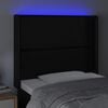 vidaXL Sänggavel LED svart 103x16x118/128 cm konstläder
