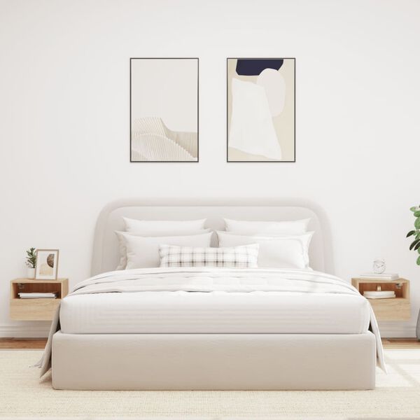 vidaXL V&auml;ggmonterad tv-sk&aring;p 2 st sonoma-ek 40x30x30 cm konstruerat tr&auml;