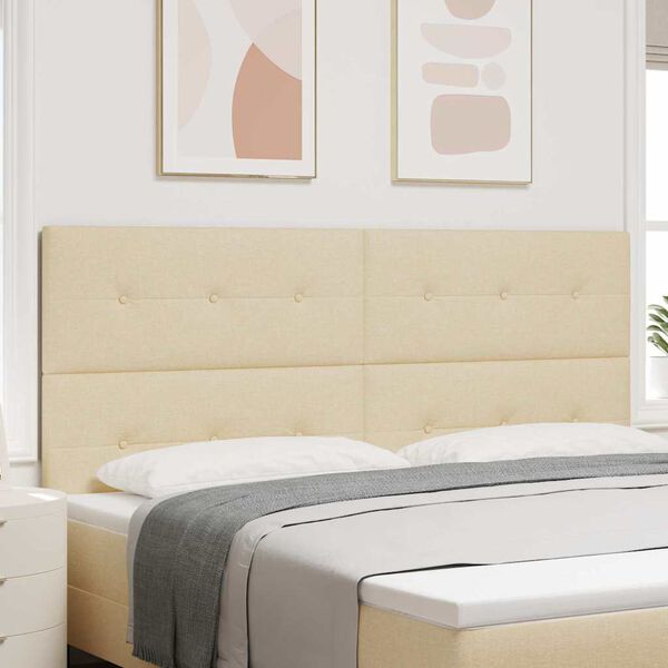 vidaXL Huvudgavel med huvudgavel Kr&auml;m 200 cm Konstl&auml;der