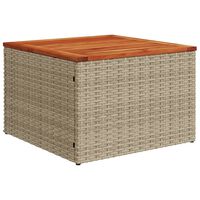 vidaXL Trädgårdsbord beige 55x55x37 cm konstrotting och akaciaträ