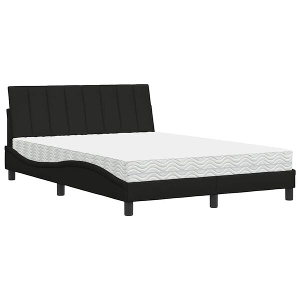 vidaXL Bed with Mattress "Hanko" Black 120x200 cm Fabric