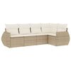 vidaXL Soffgrupp f&ouml;r tr&auml;dg&aring;rden med dynor 5 delar beige konstrotting