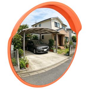 vidaXL Konvex trafikspegel PC-Plast 45 cm utomhusbruk orange