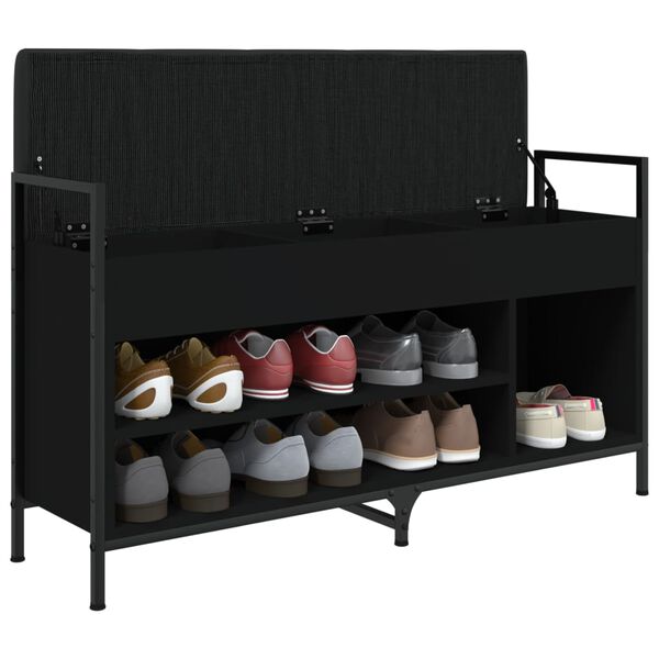 vidaXL Skob&auml;nk svart 105,5x32x57,5 cm konstruerat tr&auml;