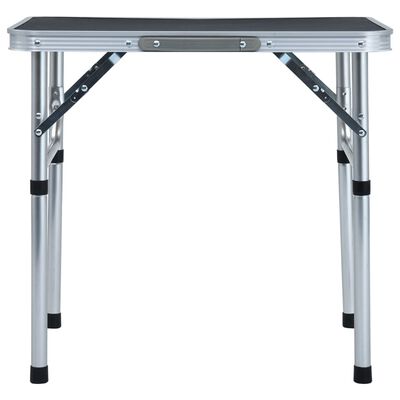vidaXL Hopfällbart campingbord grå aluminium 60x45 cm