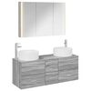 vidaXL Badrumsm&ouml;belset 4 pcs Gr&aring; Sonoma Konstruerat tr&auml; och glas