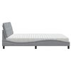 vidaXL Bed with Mattress Light Grey 180x200 cm Fabric