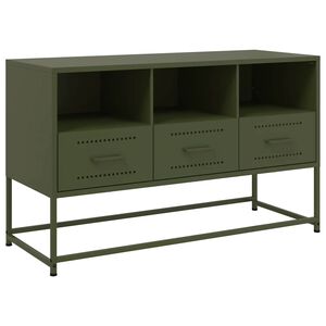 vidaXL TV-sk&aring;p olivgr&ouml;n 100,5x39x60,5 cm st&aring;l