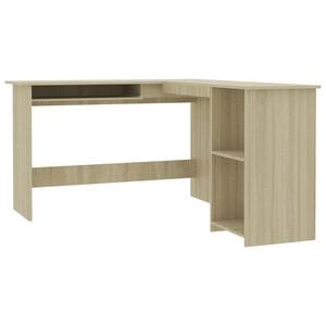 vidaXL Skrivbord L-format sonoma-ek 120x140x75 cm konstruerat tr&auml;