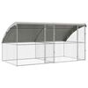 vidaXL Hundbur med lagring 2 pcs Silver 4 x 2 x 2 m Galvaniserat st&aring;l