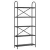 vidaXL Hyllsystem Svart Ek 80 x 30 x 183 cm Konstruerat tr&auml;