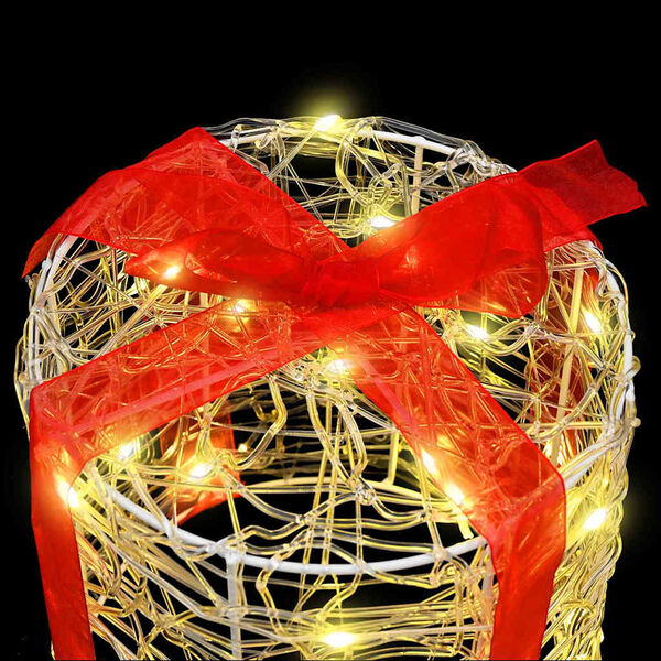 vidaXL Dekor av Gåva Box 3 pcs Varmvit 20 x 20 x 21 cm Akryl