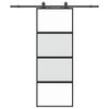 vidaXL Skjutdörr med beslag svart 76x205 cm härdat glas