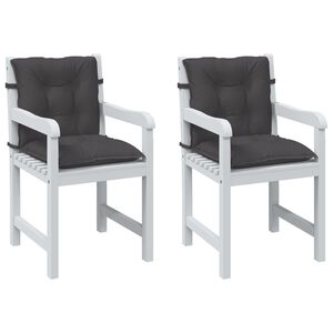 vidaXL Stolsdynor l&aring;gt ryggst&ouml;d 2 st melerad antracit 100x50x7 cm tyg