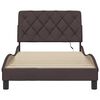 vidaXL Bed Frame with LED without Mattress Dark Brown 100x200 cm Fabric
