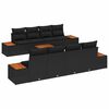 vidaXL Tr&auml;dg&aring;rdsoffset 9 st Svart Poly rattan