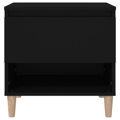 vidaXL Sängbord svart 50x46x50 cm konstruerat trä