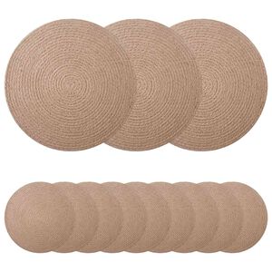 vidaXL Jute Placemats 12 st Naturlig 100% Tossa Jute