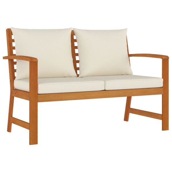 vidaXL Matgrupp f&ouml;r tr&auml;dg&aring;rden med dynor 4 delar massivt akacia