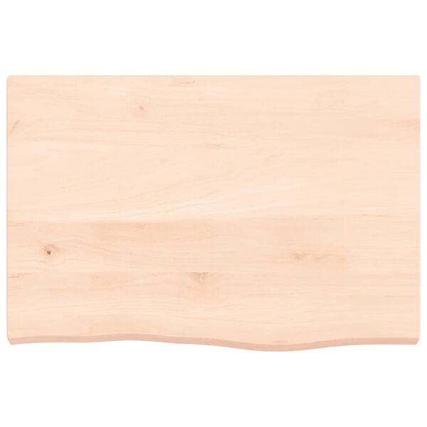 vidaXL B&auml;nkskiva f&ouml;r badrum 60x40x(2-4) cm obehandlat massivt tr&auml;