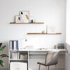 vidaXL V&auml;gg hylla med hylla 2 pcs Brun 115 x 9 x 3 cm Konstruerat tr&auml;