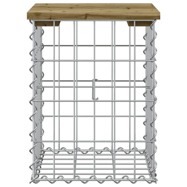 vidaXL Trädgårdsbänk gabion-design 33x31x42 cm impregnerad furu