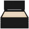 vidaXL Sängram med huvudgavel svart 90x200 cm konstruerat trä