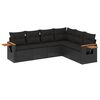 vidaXL Loungegrupp med dynor 6 delar svart konstrotting