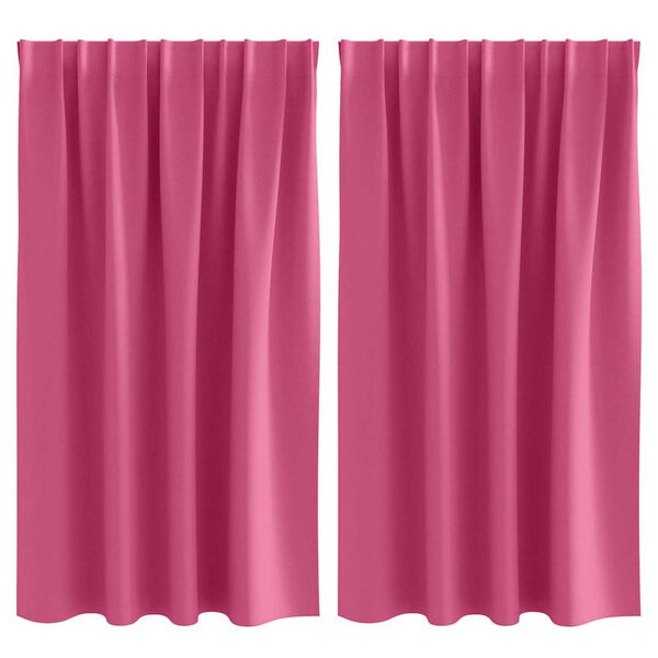 vidaXL Mörkläggningsgardiner med Ringar 2 pcs Klart Pink 140 x 140 cm