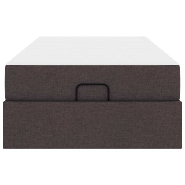 vidaXL S&auml;ngram med madrass med madrass 2 pcs Tan tyg