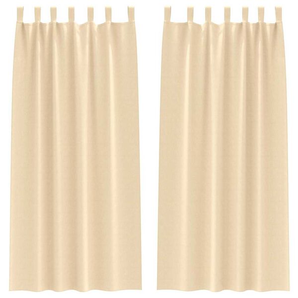vidaXL M&ouml;rkl&auml;ggningsgardiner med Ringar 2 pcs Kr&auml;m 225 x 140 cm