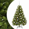 vidaXL Konstgjord julgran ljusgr&ouml;n med julgranskulor 120 cm
