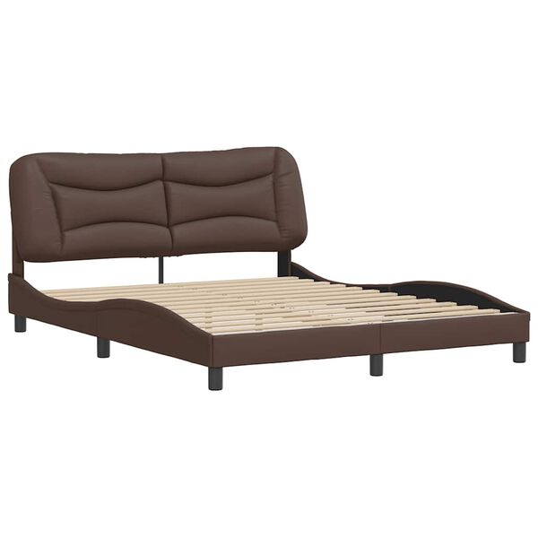 vidaXL Bed Frame without Mattress "Hvar" Brown 160x200 cm Faux Leather