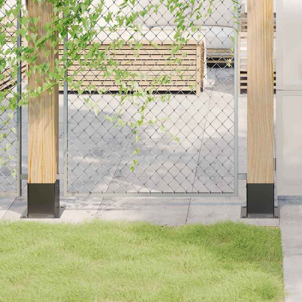 vidaXL Stolpbaser fyrkant 4 st antracit 101x101 mm pulverlackerat st&aring;l