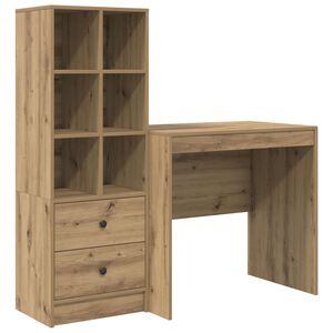 vidaXL Skrivbord Artisan Ek 125,5 x 50 x 127 cm 2 st