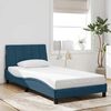 vidaXL Bed Frame with LED without Mattress "Hanko" Blue 100x200 cm Velvet