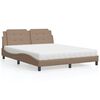 vidaXL Bed with Mattress "Zadar" Cappuccino 160x200 cm Faux Leather