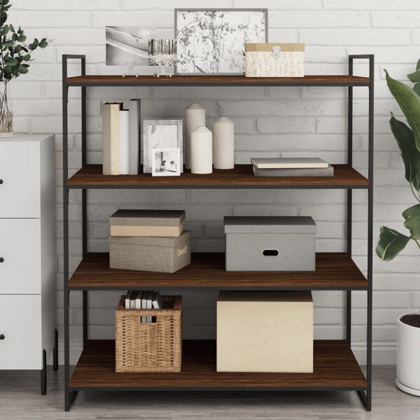 vidaXL Vägghyllor 4 st brun ek 100x50x1,5 cm konstruerat trä