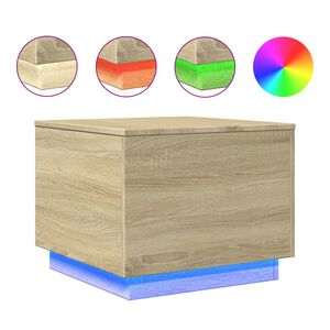 vidaXL Soffbord med LED sonoma-ek 50x50x40 cm