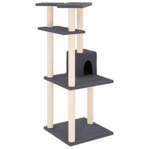 vidaXL Kl&ouml;str&auml;d med sisalpelare m&ouml;rkgr&aring; 123 cm
